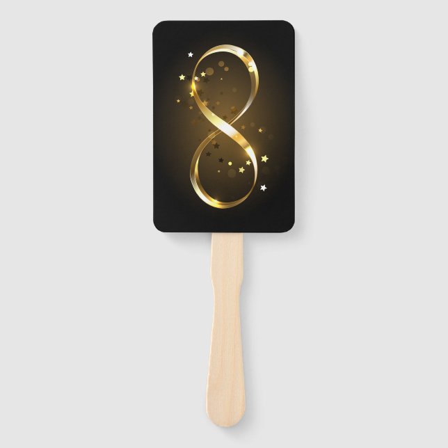 Golden Infinity Symbol Hand Fan (Front)