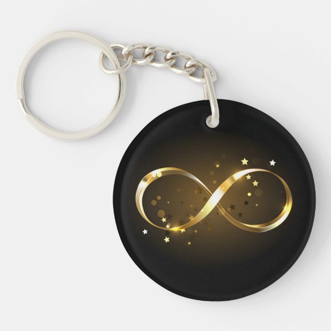 Golden Infinity Symbol Key Ring (Front)