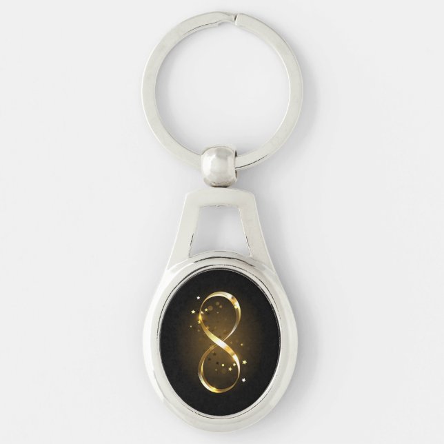 Golden Infinity Symbol Key Ring (Front)