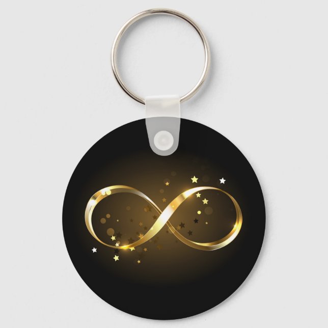 Golden Infinity Symbol Key Ring (Front)