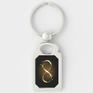 Golden Infinity Symbol Key Ring