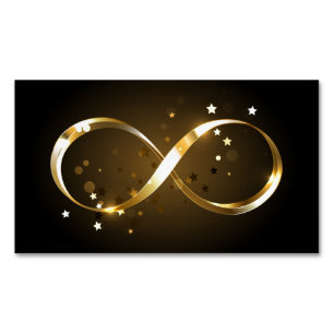 Golden Infinity Symbol Magnetic Business Card