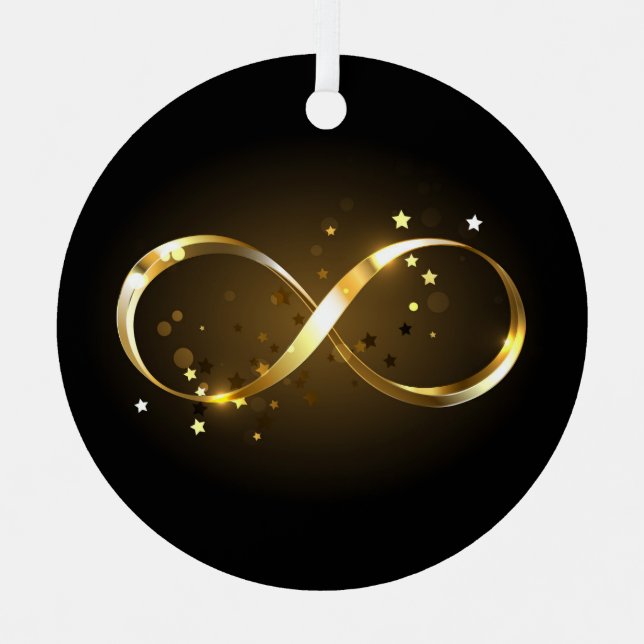 Golden Infinity Symbol Metal Tree Decoration (Front)