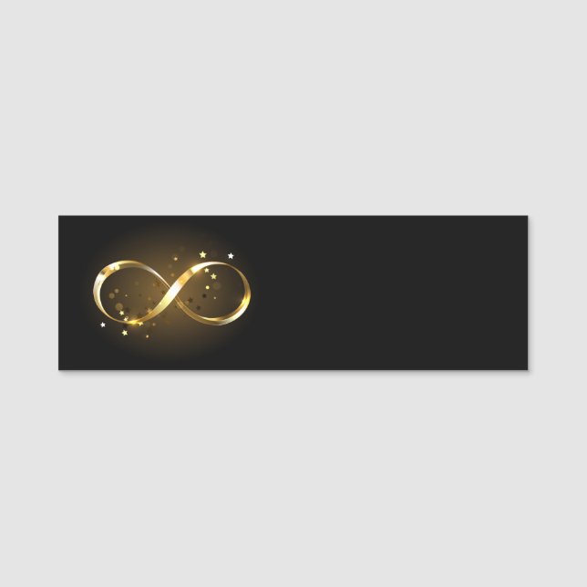 Golden Infinity Symbol Name Tag (Front)