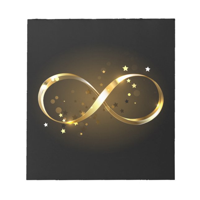 Golden Infinity Symbol Notepad (Front)