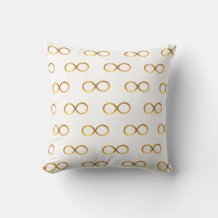 Golden Infinity Symbol Pattern Cushion