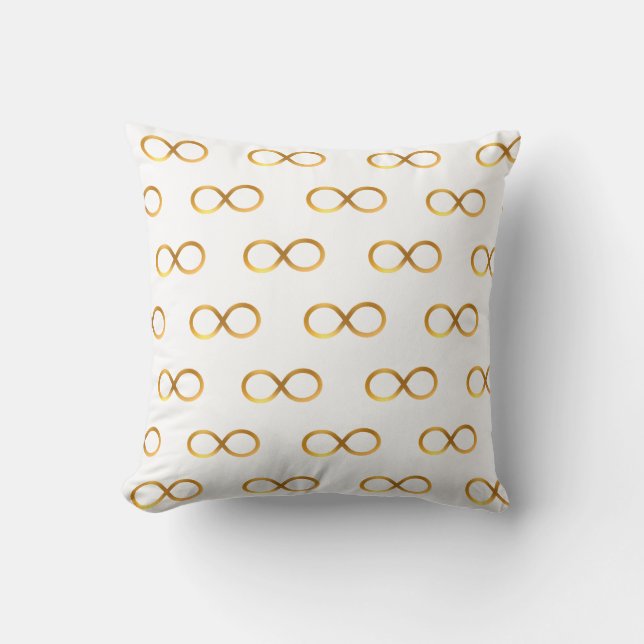 Golden Infinity Symbol Pattern Cushion (Front)