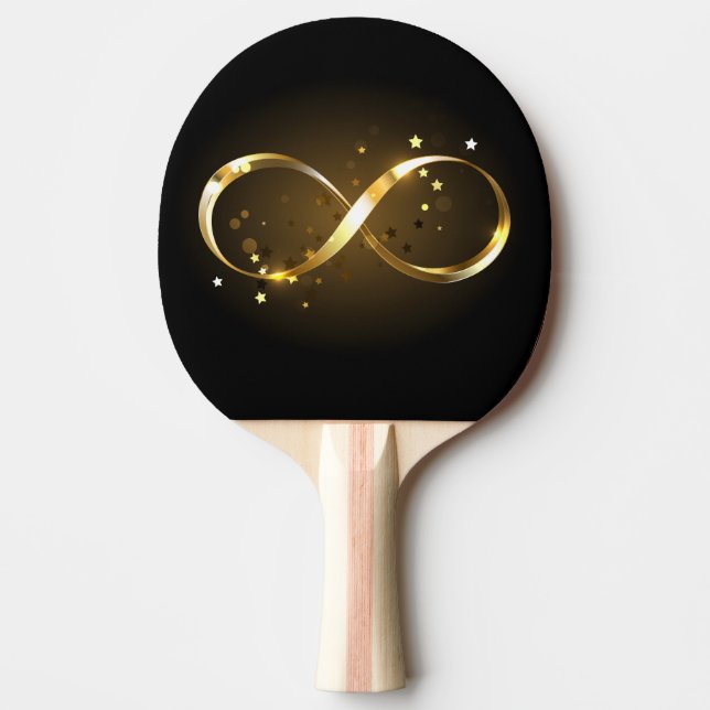 Golden Infinity Symbol Ping Pong Paddle (Front)