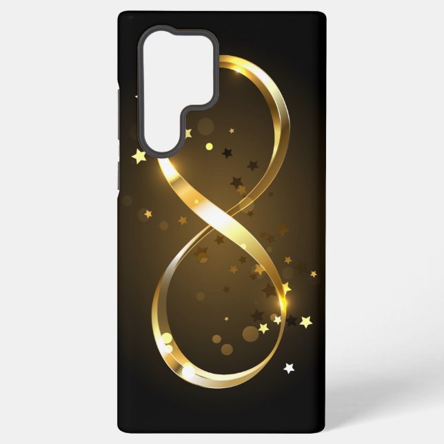 Golden Infinity Symbol Samsung Galaxy S22 Ultra Case (Back)