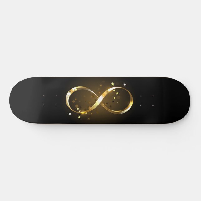 Golden Infinity Symbol Skateboard (Horz)