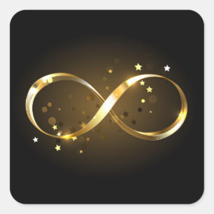 Golden Infinity Symbol Square Sticker