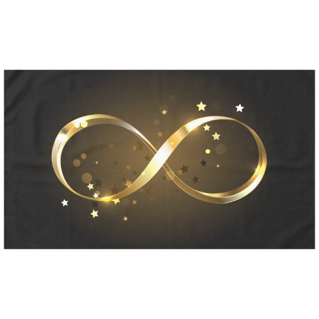 Golden Infinity Symbol Tablecloth (Front (Horizontal))