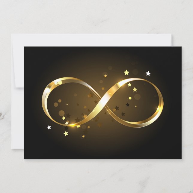 Golden Infinity Symbol Thank You Card (Front)