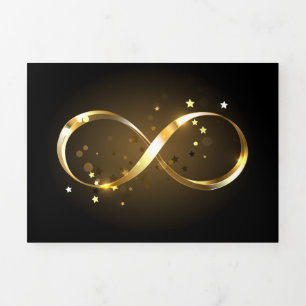 Golden Infinity Symbol Tri-Fold Card