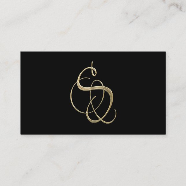 Golden initial S monogram Business Card (Front)