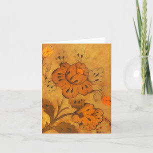 Golden Inlay Flowers Note Card