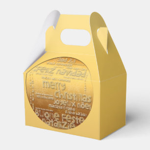 Golden International Christmas Greeting Favour Box