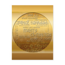 Golden International Christmas Navidad V Postcard