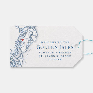 Golden Isles of Georgia Map Elegant Wedding Gift Tags
