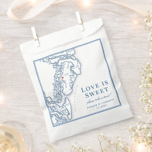 Golden Isles of Georgia Map Wedding Favour Bags