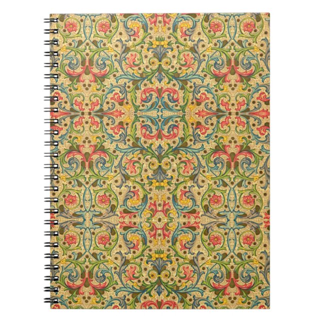 Golden Italian Arabesque Pattern Notebook (Front)
