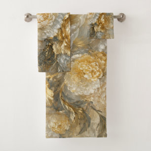 Golden Ivory Garden Bath Towel Set