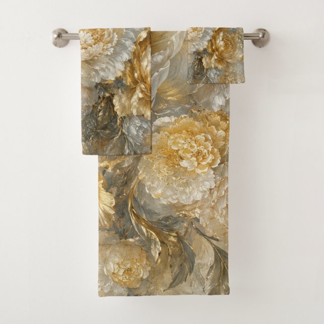 Golden Ivory Garden Bath Towel Set (Insitu)