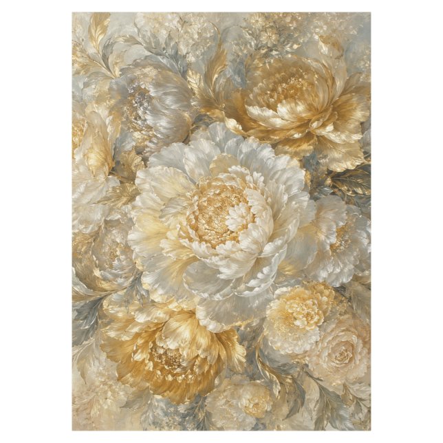 Golden Ivory Garden Tablecloth (Front)