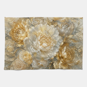 Golden Ivory Garden Tea Towel