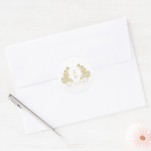 Golden Ivory Heritage Vintage Wedding  Classic Round Sticker