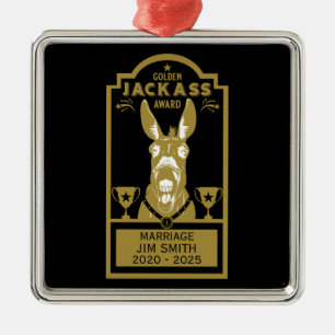 Golden Jackass Award Metal Tree Decoration