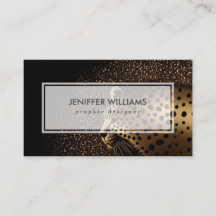 Golden Jaguar Pattern Business Card