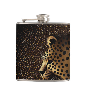 Golden Jaguar Pattern           Hip Flask