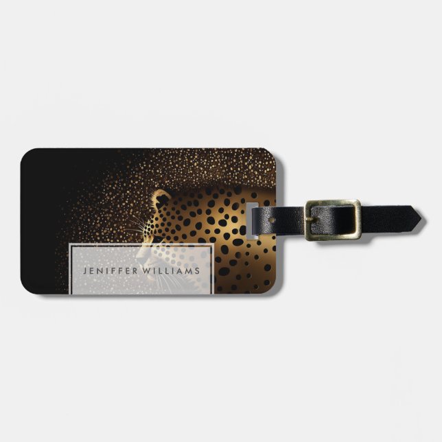 Golden Jaguar Pattern           Luggage Tag (Front Horizontal)