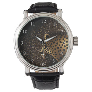 Golden Jaguar Pattern Watch
