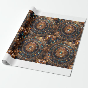 Golden Jewel Mandala Matte Wrapping Paper