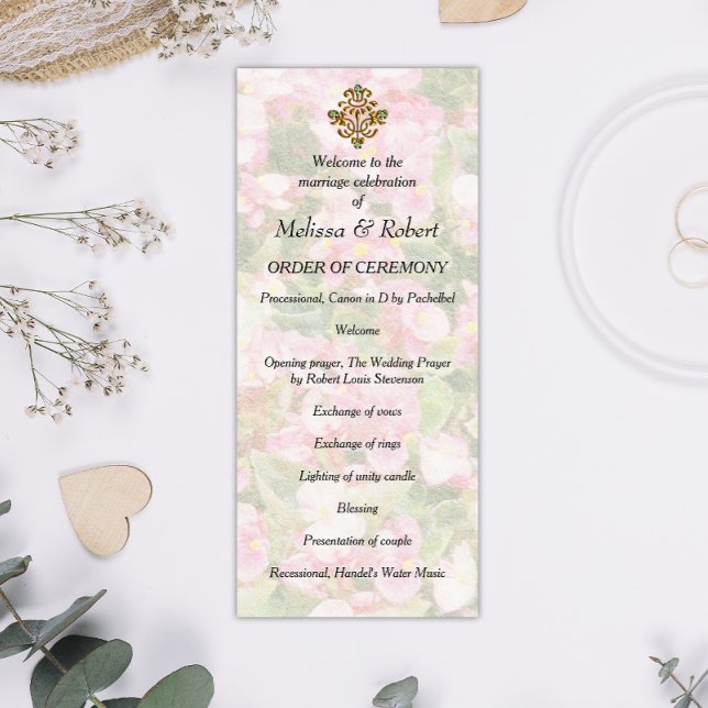 Golden Jewelled Floral Wedding Programme (Creator Uploaded)