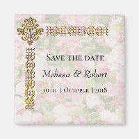 Golden Jewelled Floral Wedding Save the Date