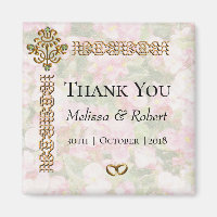 Golden Jewelled Floral Wedding Thank You