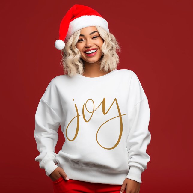Golden Joy Hand-Lettered T-Shirt (Hand-lettered golden joy festive Christmas sweatshirt.)