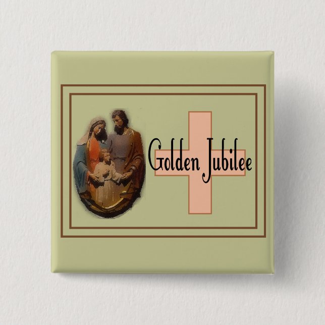 Golden Jubilee Gifts for Nuns 15 Cm Square Badge (Front)