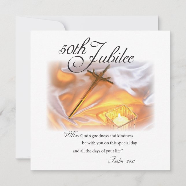 Golden Jubilee Religious Life, Cross Candle Invitation (Front)