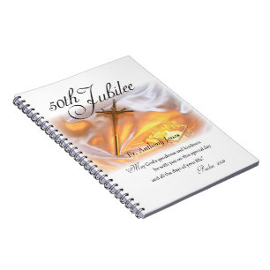 Golden Jubilee Religious Life, Cross Candle Spiral Notebook