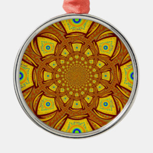 Golden Kaleidoscope Art Print Metal Tree Decoration