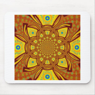 Golden Kaleidoscope Art Print Mouse Pad