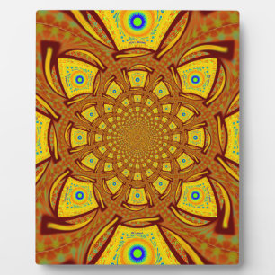 Golden Kaleidoscope Art Print Plaque