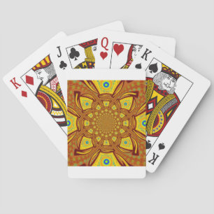 Golden Kaleidoscope Art Print Playing Cards