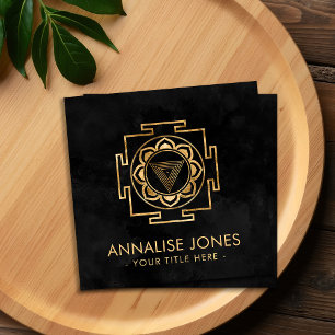 Golden Kali Yantra Square Business Card