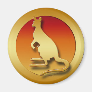 GOLDEN KANGAROO MAGNET