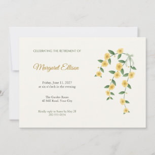 Golden Kerria Sprays Retirement Party Invitation